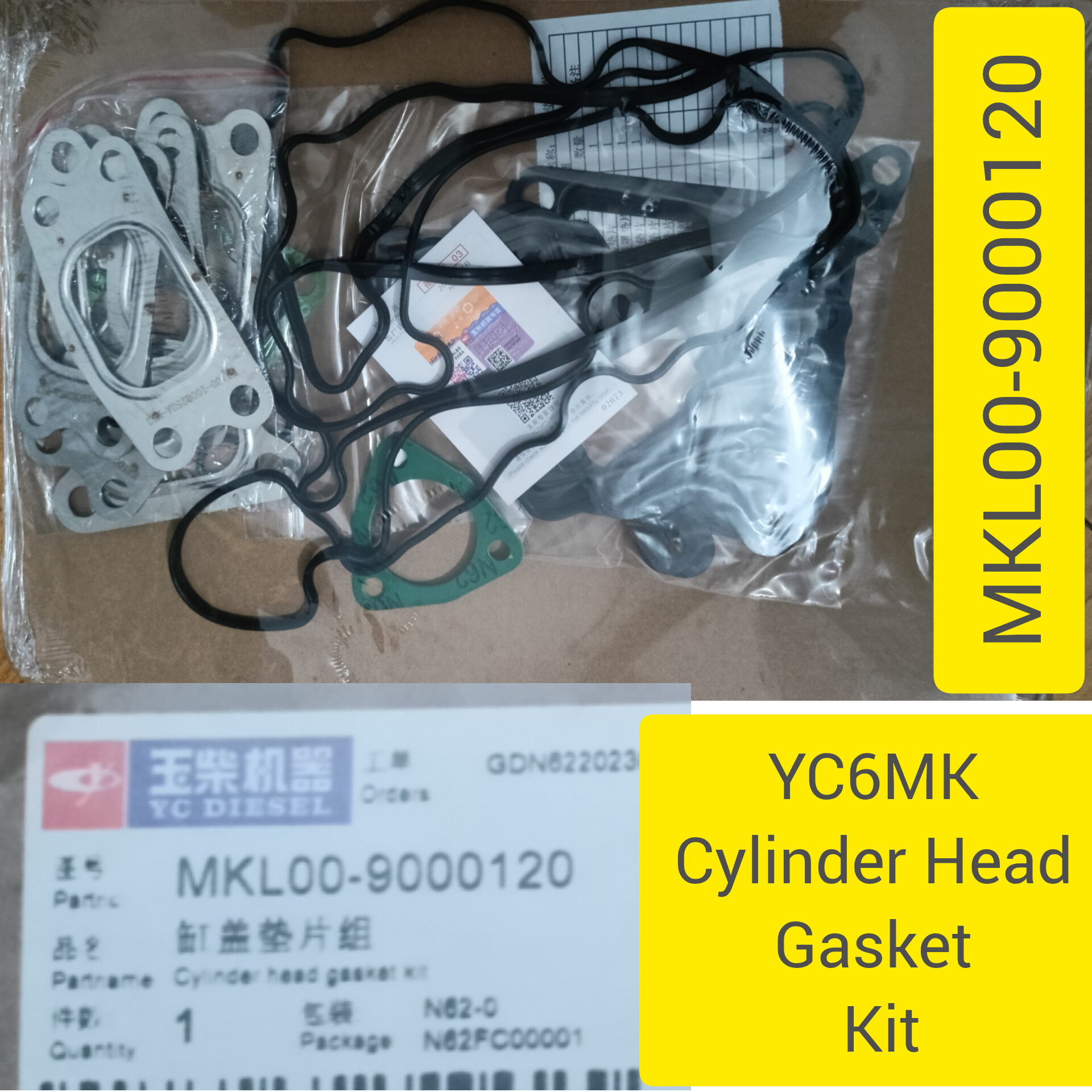 MKL00-9000120 YC6MK Cylinder Head Gasket Kit
